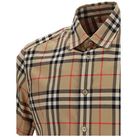 burberry camicia maniche corte|Camicia a maniche corte in maglia in Beige .